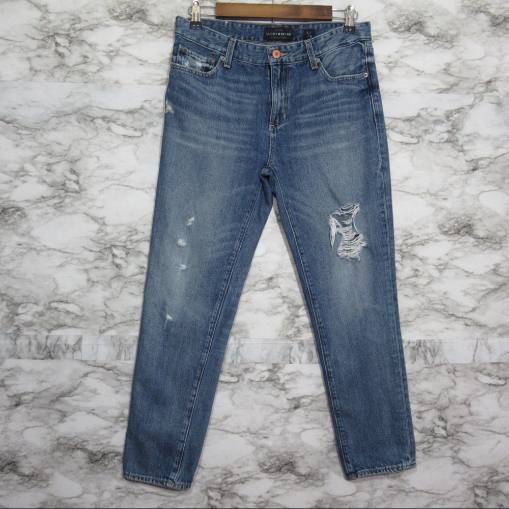 Lucky Brand Sienna Slim Boyfriend Denim Jeans Distressed Size 2/26